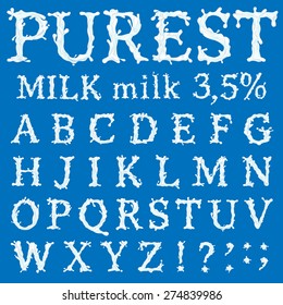 Milk Splash Font, Part 1/3 Capital letters