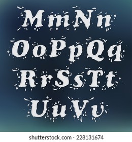 Milk Splash Font. Set Vol.2 M-u