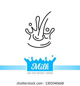 Milk splash icon, liquid blot, vector illustration, isolated pictogram design for web, mobile app, logo, infographics, packaging, advertising