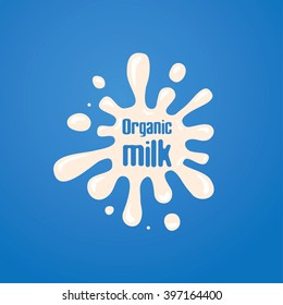 milk splash label vector design