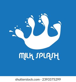 Milk splash logo or flat illustration 