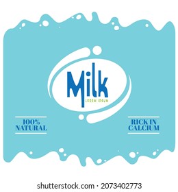 milk splash minimal label concept for packaging