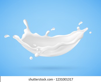 Milk Splash On blue background