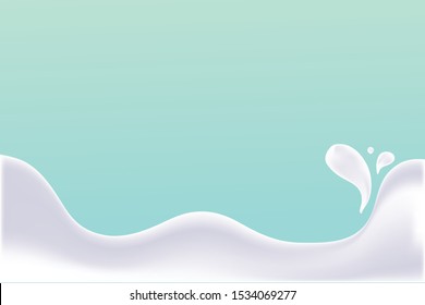 Milk splash on blue background