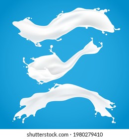 milk splash on a blue background. fresh white milk
