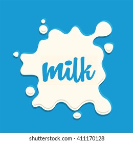 milk splash on a blue background