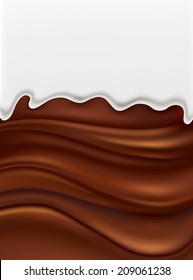 milk splash on chocolate background