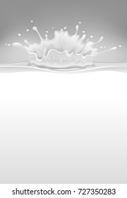 Milk Splash auf grauem Hintergrund - Vektorgrafik