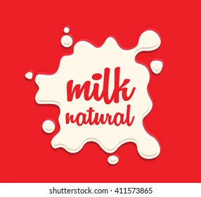 milk splash on a red background