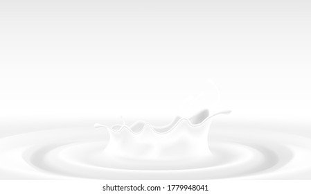 Leche salpicada sobre fondo blanco