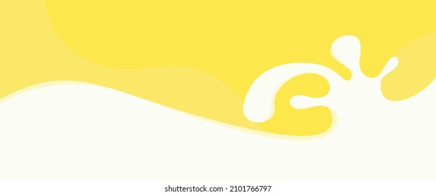 
milk splash on white and yellow background