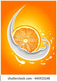 milk splash with orange