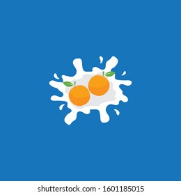 Milk Splash with orange illustration vector template