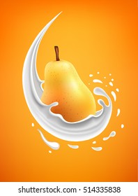 milk splash with pear