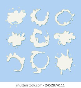 milk splash set cartoon. liquid drink, calcium cow, creamy fresh milk splash sign. isolated symbol vector illustration