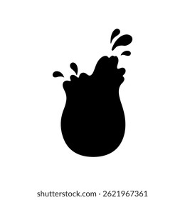 Milk Splash  silhouette icon vector flat design.