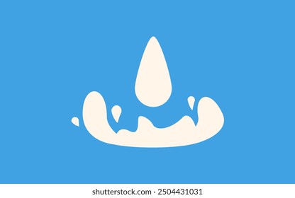 Milk splash or milk spill or milk drop on blue background. abstract milk liquid vector illustration.