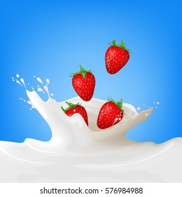 Milk Splash with Strawberries 