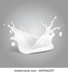 Milk splash. Vector illustration.