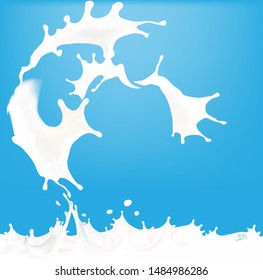 milk splash splash vector illustration