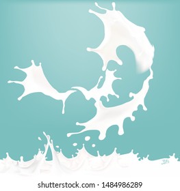 milk splash splash vector illustration