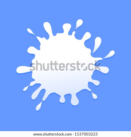 Milk Splash Vector Illustration Blue Background