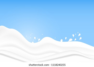 Milk splash vector illustration. Tasty milk design element