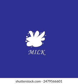 Milk Splash vector minimalist logo or clip art