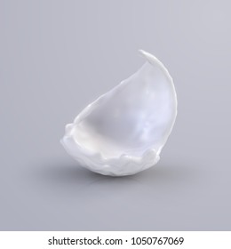 Milk splash. Vector realistic illustration. Abstract white liquid shape. Creamy substance suitable for food or cosmetics ad poster design.