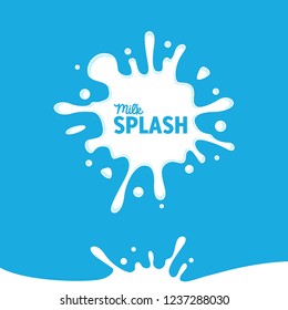 Milk Splash Water Sweet White Healthy Drink Template Element Splatter Abstract Vector