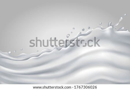 Milk splash wave on a gray background