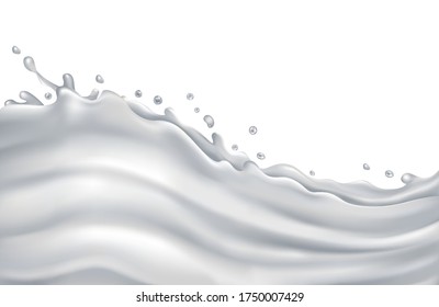 Milk splash wave on a white background