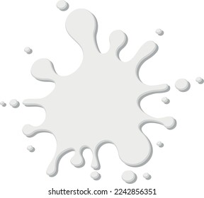 Milk splash. White paint logo. Liquid shape