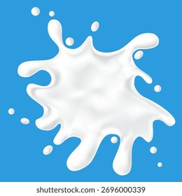 Plasmas de leite com gotas ilustração de vetor de fundo, conceito de produto láteo, para embalagem, banner