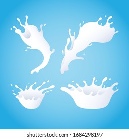 Milk splashes, drops and blots