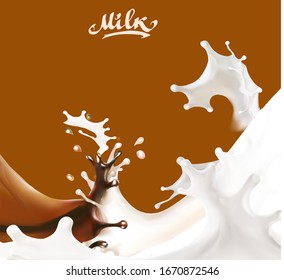  Milk Splashes Isolated Illustration Vector Chocolate Cocoa