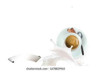  milk splashes isolated illustration vector