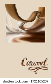  milk splashes isolated illustration vector  chocolate caramel caramel
