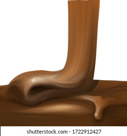  Leche espuma aislada ilustración vectorial caramelo de chocolate