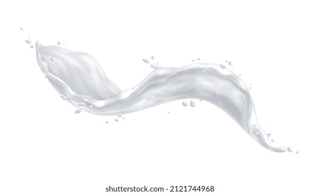 Milk splashes realistic composition with isolated image of spluttering white liquid on blank background vector illustration
