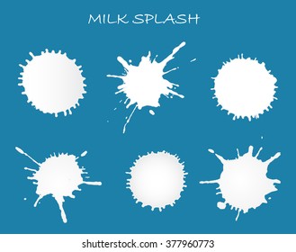 Milk splashes set.Splashes vector template.