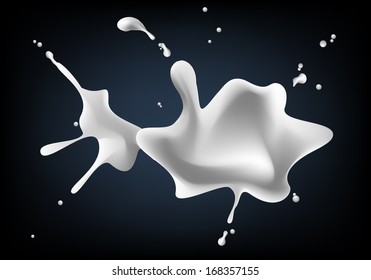 Milk splashing in abstract shape, illustration vector design.