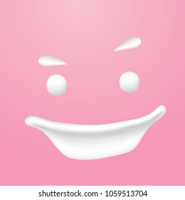 Milk Splashing Smiley Face Fun Healthy Stock Vector (Royalty Free ...