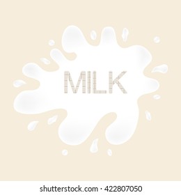 Milk splash.Milk blot vector template.