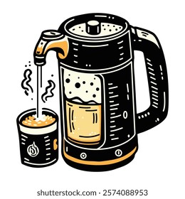 Milk steamer icon in vintage style