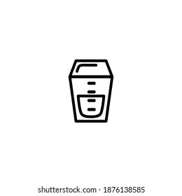 Milk storage bag icon. Baby icon. Simple, flat, outline, black.