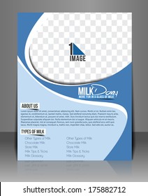 Milk Store Back Flyer Template. 