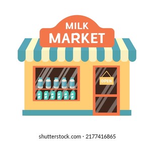 Milk store icon. Vector illustration