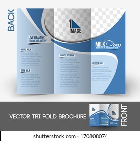 Milk Store  Tri-Fold Mock up & back Brochure Design. 