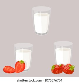 milk and strawberries